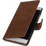 Hout Bookstyle Hoes voor Huawei Ascend P8 Bruin