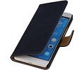 Bark Bookstyle Wallet Case Hoesje voor Huawei Ascend P8 Donker Blauw