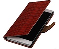 Snake Bookstyle Wallet Case Hoesje - Geschikt voor Huawei P9 Rood