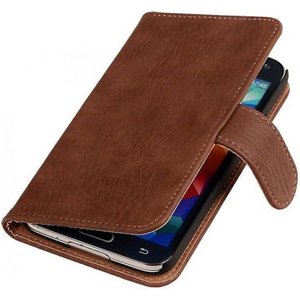 Bark Bookstyle Wallet Case Hoesje Geschikt voor de Samsung Galaxy S5 G900F Bruin