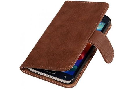 Bark Bookstyle Wallet Case Hoesje Geschikt voor de Samsung Galaxy S5 G900F Bruin