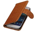 Snake Bookstyle Wallet Case Hoesje voor Galaxy S5 mini G800F Bruin