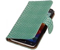 Snake Bookstyle Wallet Case Hoesje voor Galaxy S5 mini G800F Turquoise