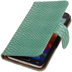 Snake Bookstyle Wallet Case Hoesje - Geschikt voor Samsung Galaxy S5 mini G800F Turquoise