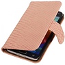 Slang Bookstyle Hoes voor Galaxy S5 mini G800F Licht Roze