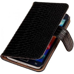 Snake Bookstyle Wallet Case Hoesje - Geschikt voor Samsung Galaxy S5 G900F Zwart
