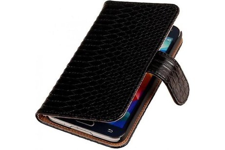 Snake Bookstyle Wallet Case Hoesje voor Galaxy S5 G900F Zwart