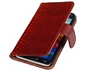 Snake Bookstyle Wallet Case Hoesje - Geschikt voor Samsung Galaxy S5 G900F Rood