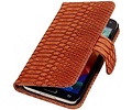 Snake Bookstyle Wallet Case Hoesje - Geschikt voor Samsung Galaxy S5 G900F Bruin