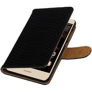 Snake Bookstyle Wallet Case Hoesje - Geschikt voor Huawei Y5 II Zwart