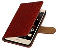 Snake Bookstyle Wallet Case Hoesje - Geschikt voor Huawei Y5 II Rood