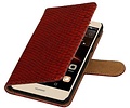 Snake Bookstyle Wallet Case Hoesje voor Huawei Y5 II Rood