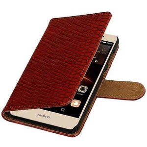 Snake Bookstyle Wallet Case Hoesje voor Huawei Y5 II Rood