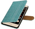 Snake Bookstyle Wallet Case Hoesje voor Huawei Y5 II Turquoise