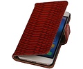 Snake Bookstyle Wallet Case Hoesje - Geschikt voor Huawei Honor 4 A / Y6 Rood