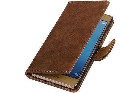 Bark Bookstyle Wallet Case Hoesje Geschikt voor de Huawei Honor 4 A / Y6 Bruin