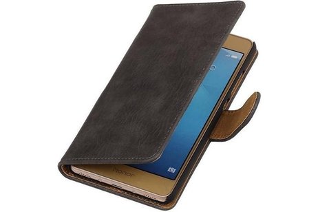 Bark Bookstyle Wallet Case Hoesje Geschikt voor de Huawei Honor 4 A / Y6 Grijs