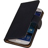 Hout Bookstyle Hoes voor Samsung Galaxy S4 i9500 Donker Blauw