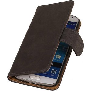 Bark Bookstyle Wallet Case Hoesje Geschikt voor de Samsung Galaxy S4 i9500 Grijs