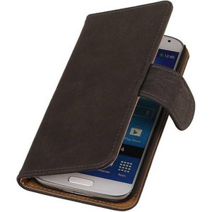 Bark Bookstyle Wallet Case Hoesje voor Galaxy S4 i9500 Grijs