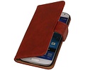 Hout Bookstyle Wallet Case Hoesje Geschikt voor de Samsung Galaxy S4 i9500 Rood