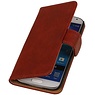 Hout Bookstyle Hoes voor Galaxy S4 i9500 Rood