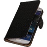 Slang Bookstyle Hoes voor Samsung Galaxy S4 i9500 Zwart