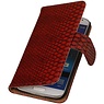 Slang Bookstyle Hoes voor Galaxy S4 i9500 Rood