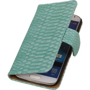 Slang Bookstyle Wallet Case Hoesje voor Galaxy S4 i9500 Turquoise