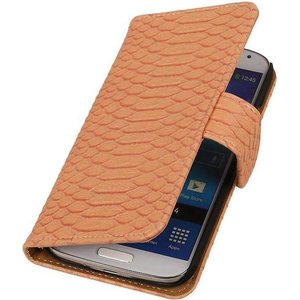 Slang Bookstyle Wallet Case Hoesje - Geschikt voor Samsung Galaxy S4 i9500 Licht Roze