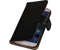 Snake Bookstyle Wallet Case Hoesje - Geschikt voor Samsung Galaxy S4 mini i9190 Zwart