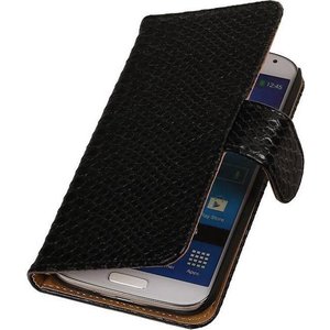 Snake Bookstyle Wallet Case Hoesje - Geschikt voor Samsung Galaxy S4 mini i9190 Zwart