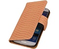 Snake Bookstyle Wallet Case Hoesje - Geschikt voor Samsung Galaxy S4 mini i9190 Licht Roze