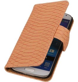 Slang Bookstyle Hoes voor Samsung Galaxy S4 mini i9190 Licht Roze