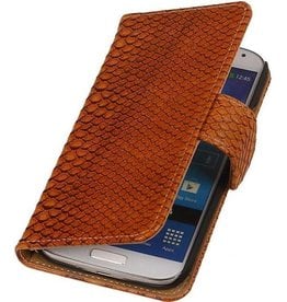 Slang Bookstyle Hoes voor Samsung Galaxy S3 mini i8190 Bruin