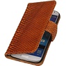 Slang Bookstyle Hoes voor Samsung Galaxy S3 mini i8190 Bruin