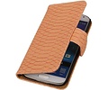 Snake Bookstyle Wallet Case Hoesje - Geschikt voor Samsung Galaxy S3 mini i8190 Licht Roze