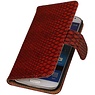 Slang Bookstyle Hoes voor Samsung Galaxy S3 mini i8190 Rood