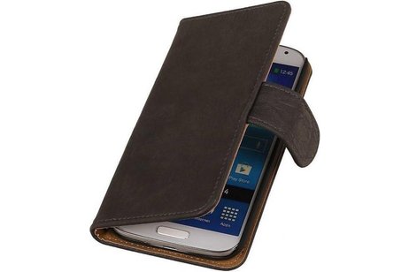 Bark Bookstyle Wallet Case Hoesje Geschikt voor de Samsung Galaxy S3 mini i8190 Grijs