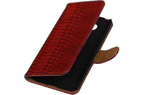Snake Bookstyle Wallet Case Hoesje - Geschikt voor LG G5 Rood