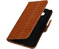 Snake Bookstyle Wallet Case Hoesje - Geschikt voor LG G5 Bruin