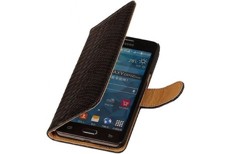 Snake Bookstyle Wallet Case Hoesje - Geschikt voor Samsung Galaxy Prime G530F Zwart