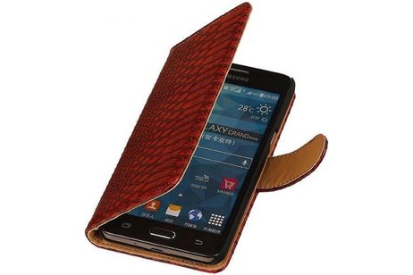Snake Bookstyle Wallet Case Hoesje - Geschikt voor Samsung Galaxy Prime G530F Rood