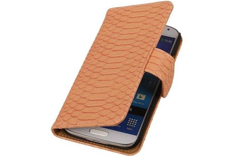 Snake Bookstyle Wallet Case Hoesje voor Galaxy Core Prime G360 Licht Roze