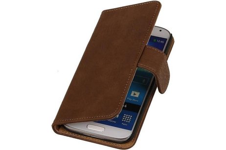 Bark Bookstyle Wallet Case Hoesje Geschikt voor de Galaxy Core II G355H Bruin