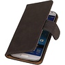 Hout Bookstyle Hoes voor Samsung Galaxy Core II G355H Grijs