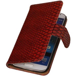 Snake Bookstyle Wallet Case Hoesje - Geschikt voor Samsung Galaxy Core II G355H Rood