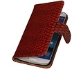 Snake Bookstyle Wallet Case Hoesje voor Galaxy Grand Neo i9060 Rood