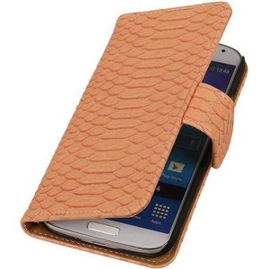 Snake Bookstyle Wallet Case Hoesje voor Galaxy Grand Neo i9060 L.Roze