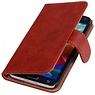 Hout Bookstyle Hoes voor Samsung Galaxy Core i8260 Rood